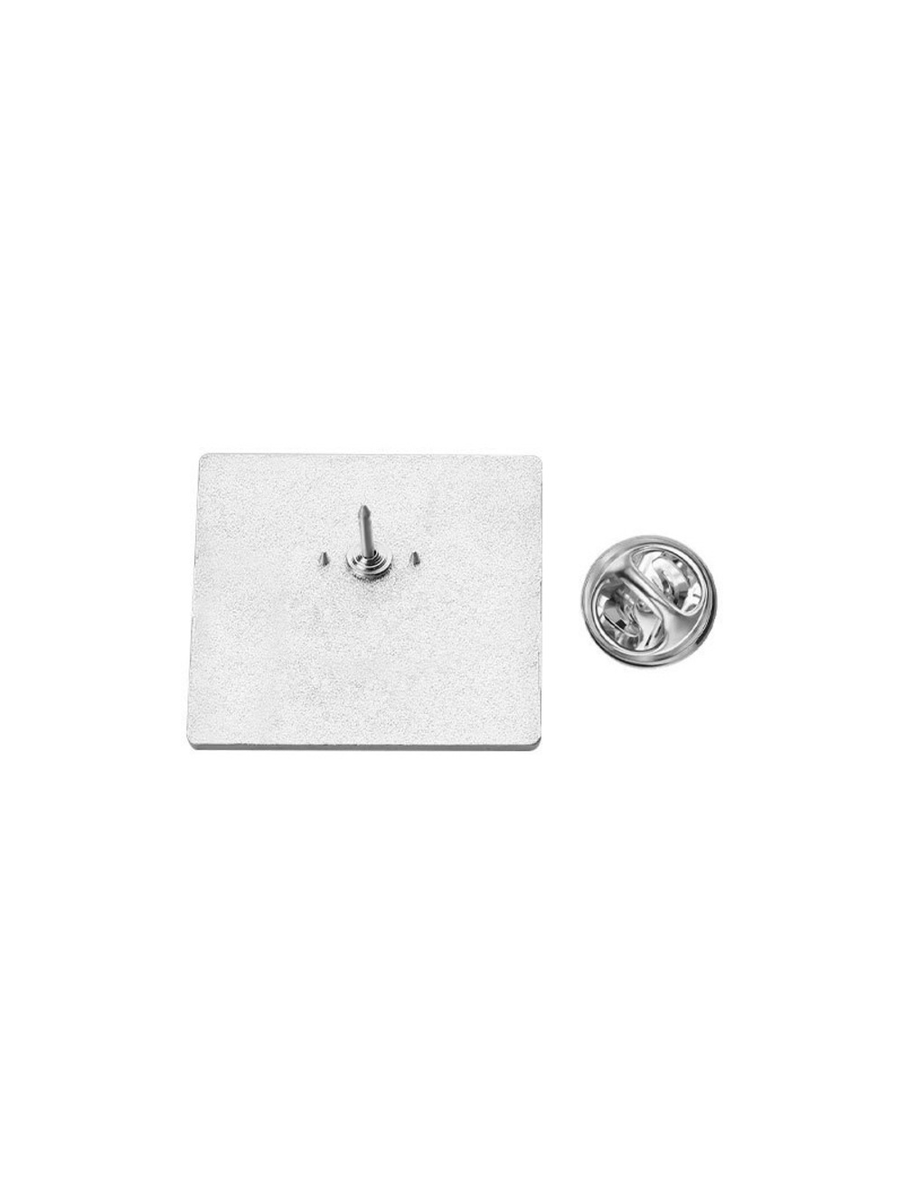 Red-Haired Fish Square Pin | Screen Printed Lapel Pin - Picture 4 of 4